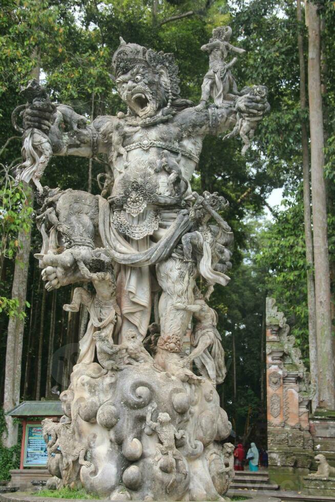 a unique statue in bali - stock photo