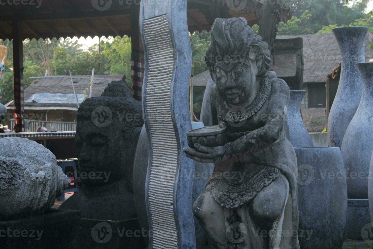 a unique statue in bali - stock photo