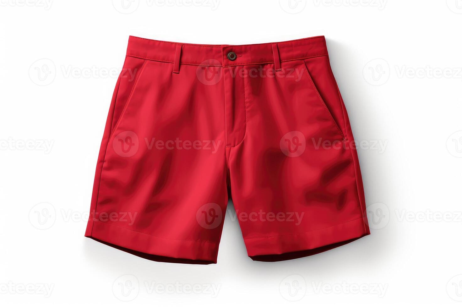 Red summer shorts isolated on white background. photo