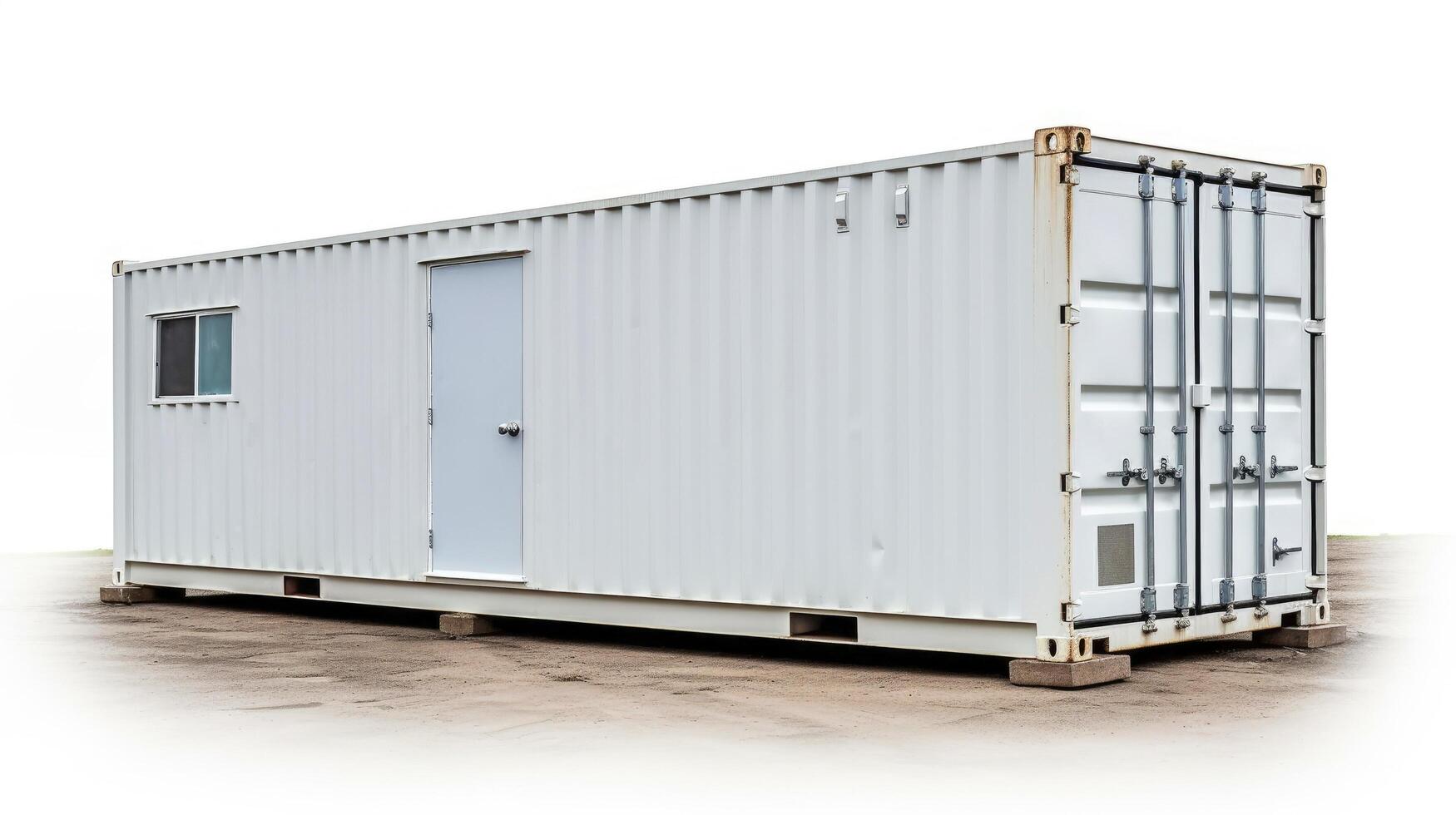 Mobile office buildings or container site office for construction site. Shipping container. Portable house and office cabins, illustration photo