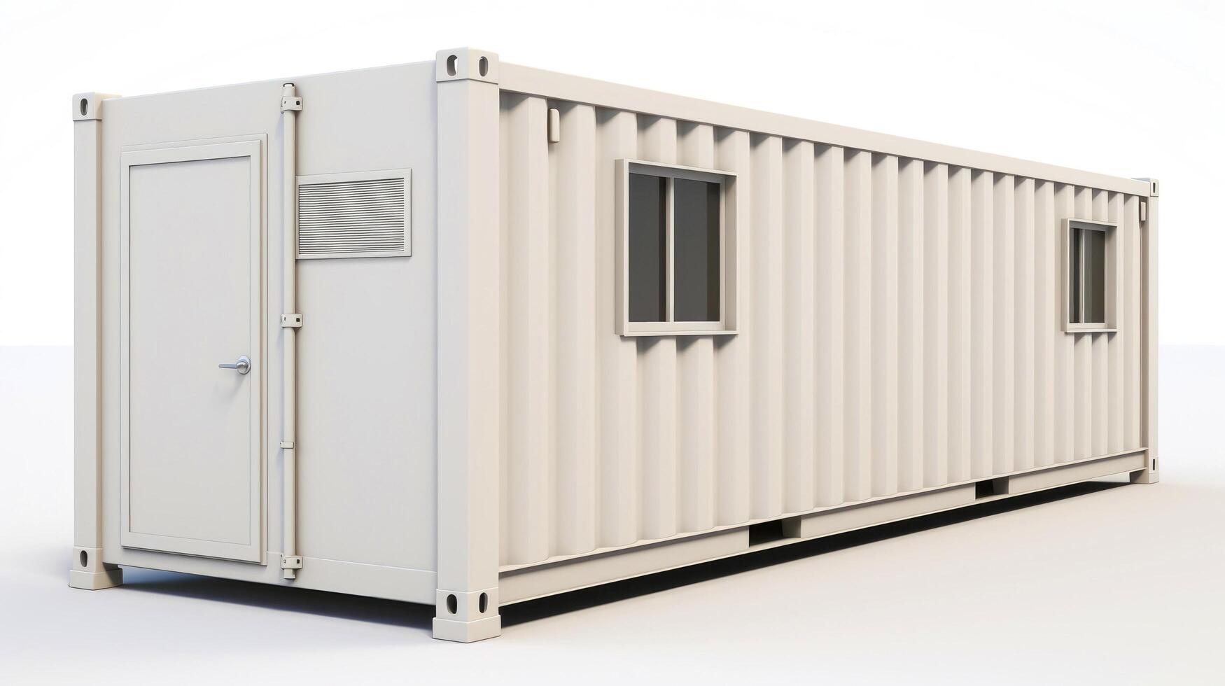 Mobile office buildings or container site office for construction site. Shipping container. Portable house and office cabins, illustration photo