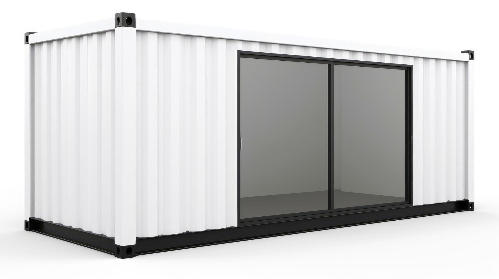 Mobile office buildings or container site office for construction site. Shipping container. Portable house and office cabins, illustration photo
