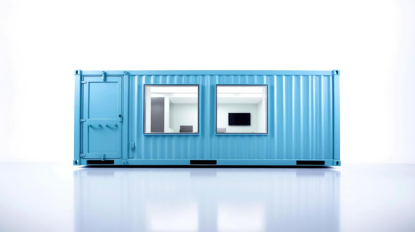Mobile office buildings or container site office for construction site. Shipping container. Portable house and office cabins, illustration photo