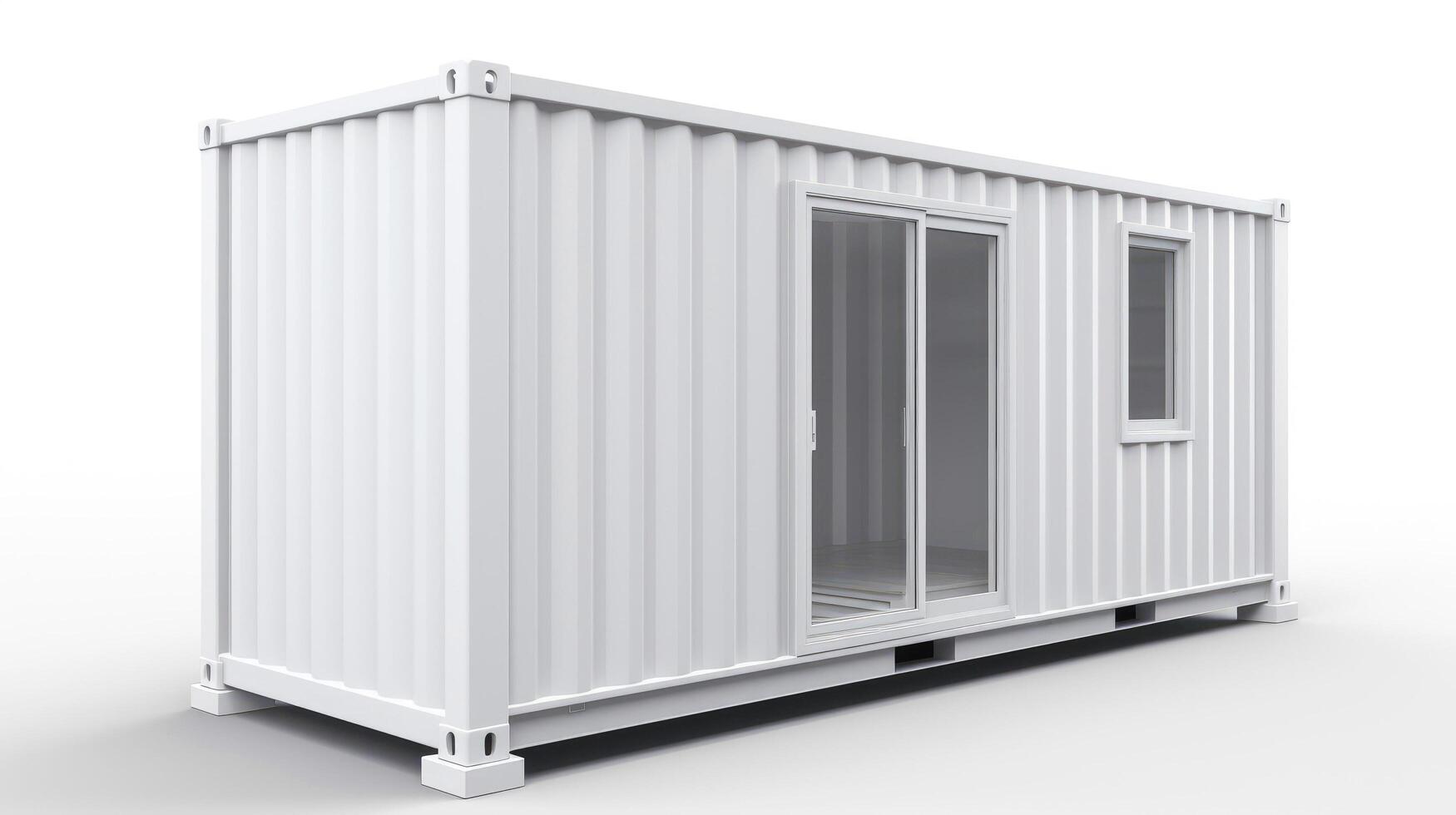 Mobile office buildings or container site office for construction site. Shipping container. Portable house and office cabins, illustration photo