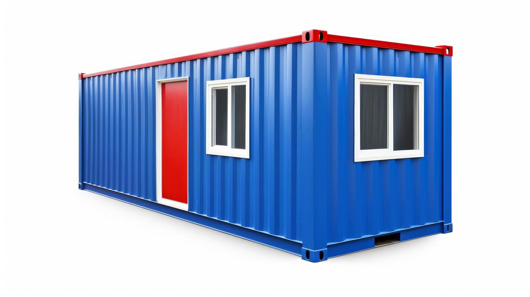 Mobile office buildings or container site office for construction site. Shipping container. Portable house and office cabins, illustration photo