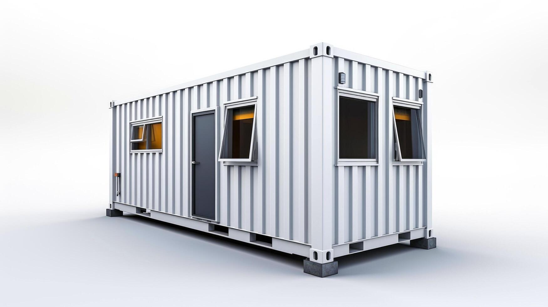Mobile office buildings or container site office for construction site. Shipping container. Portable house and office cabins, illustration photo