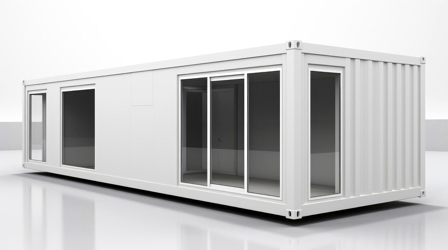 Mobile office buildings or container site office for construction site. Shipping container. Portable house and office cabins, illustration photo