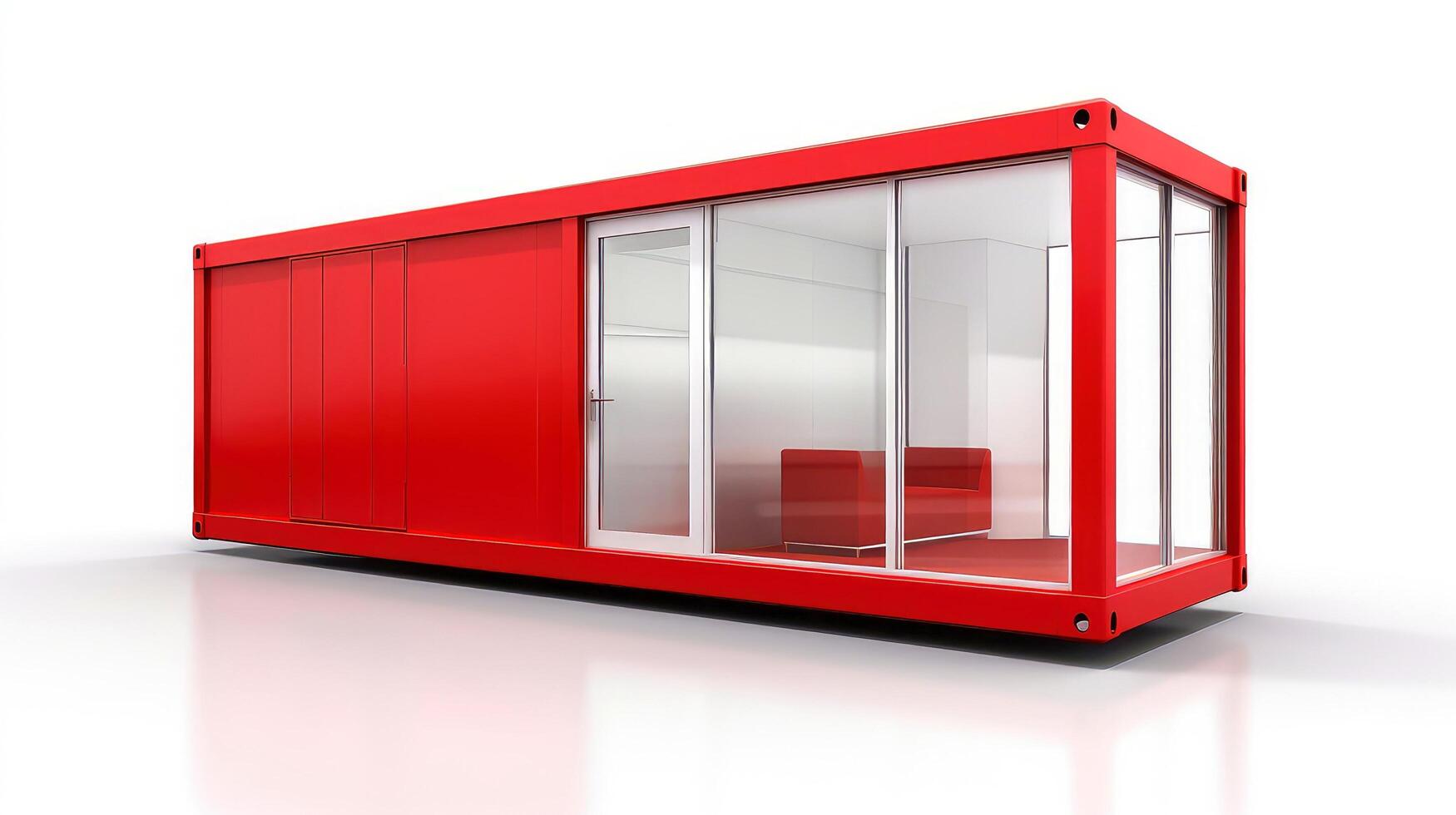 Mobile office buildings or container site office for construction site. Shipping container. Portable house and office cabins, illustration photo