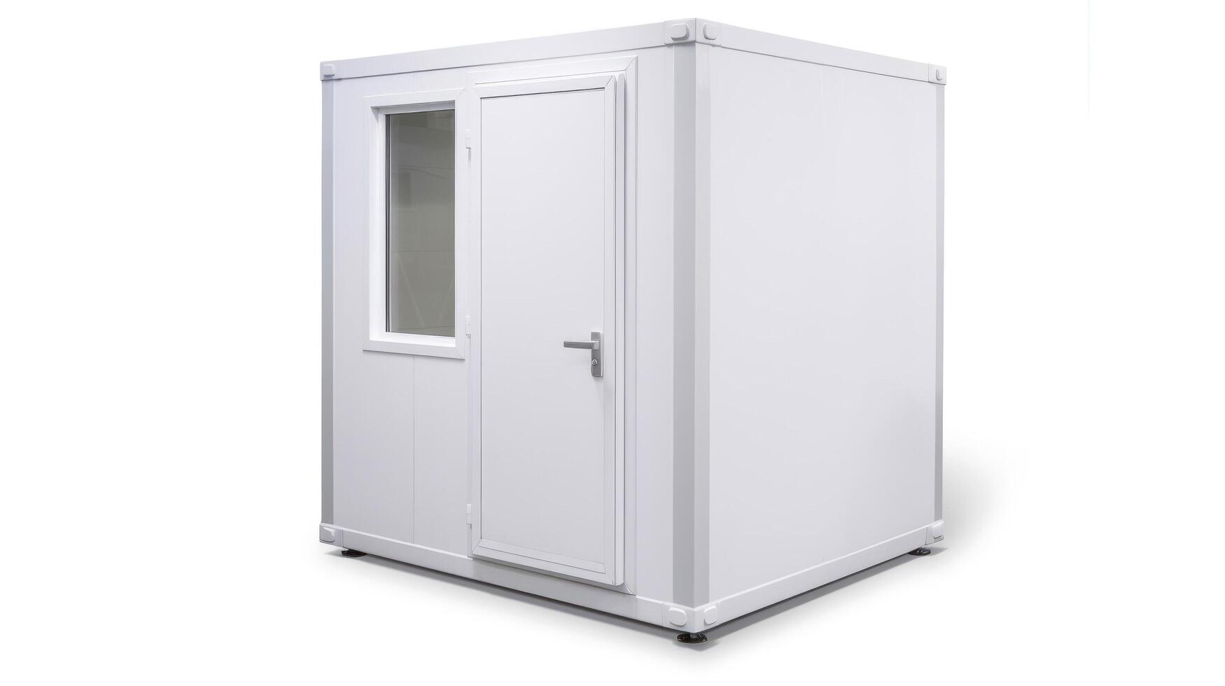 Mobile office buildings or container site office for construction site. Shipping container. Portable house and office cabins, illustration photo