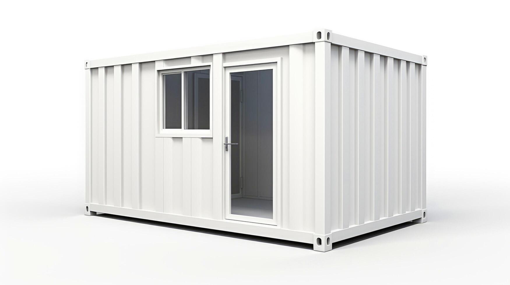 Mobile office buildings or container site office for construction site. Shipping container. Portable house and office cabins, illustration photo