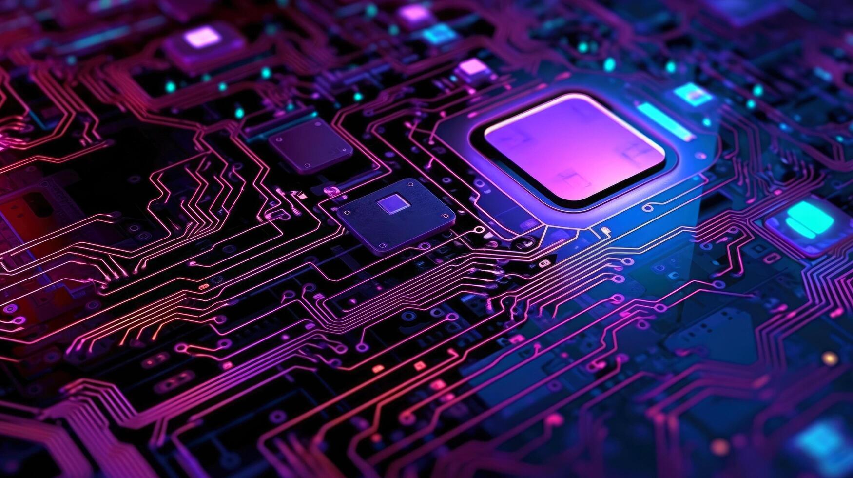 Close-up of circuit board. Electronic computer hardware technology. Motherboard digital chip. blurred concept, illustration photo