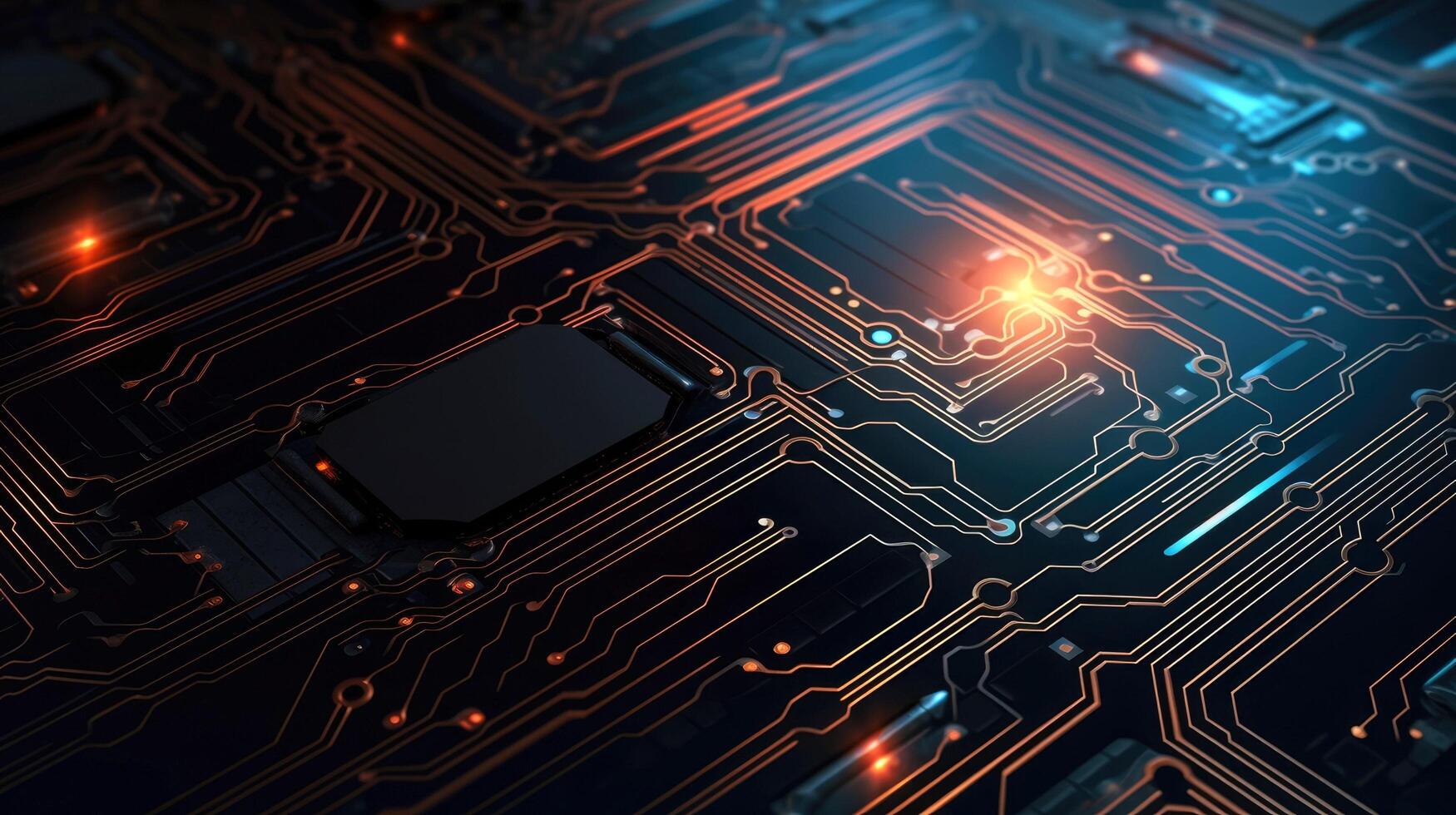 Close-up of circuit board. Electronic computer hardware technology. Motherboard digital chip. blurred concept, illustration photo