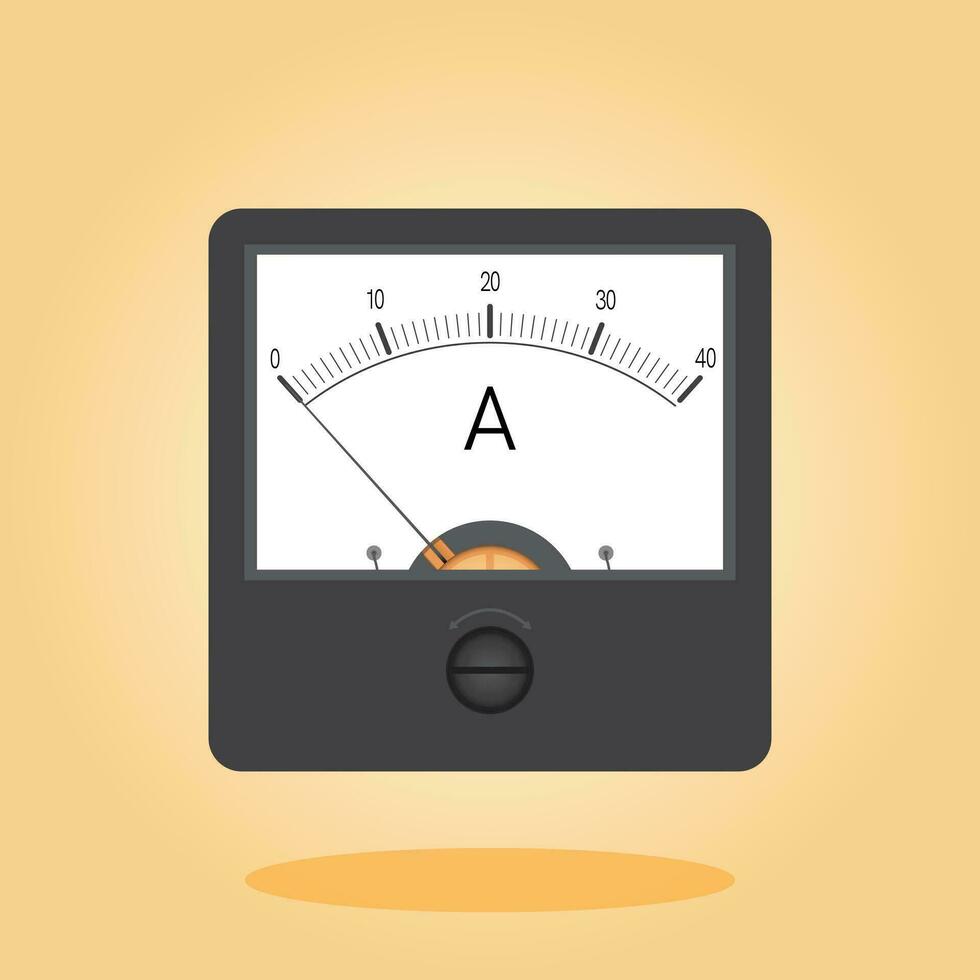 Voltmeter icon on brown background. Flat illustration of voltmeter vector icon for web design and etc.