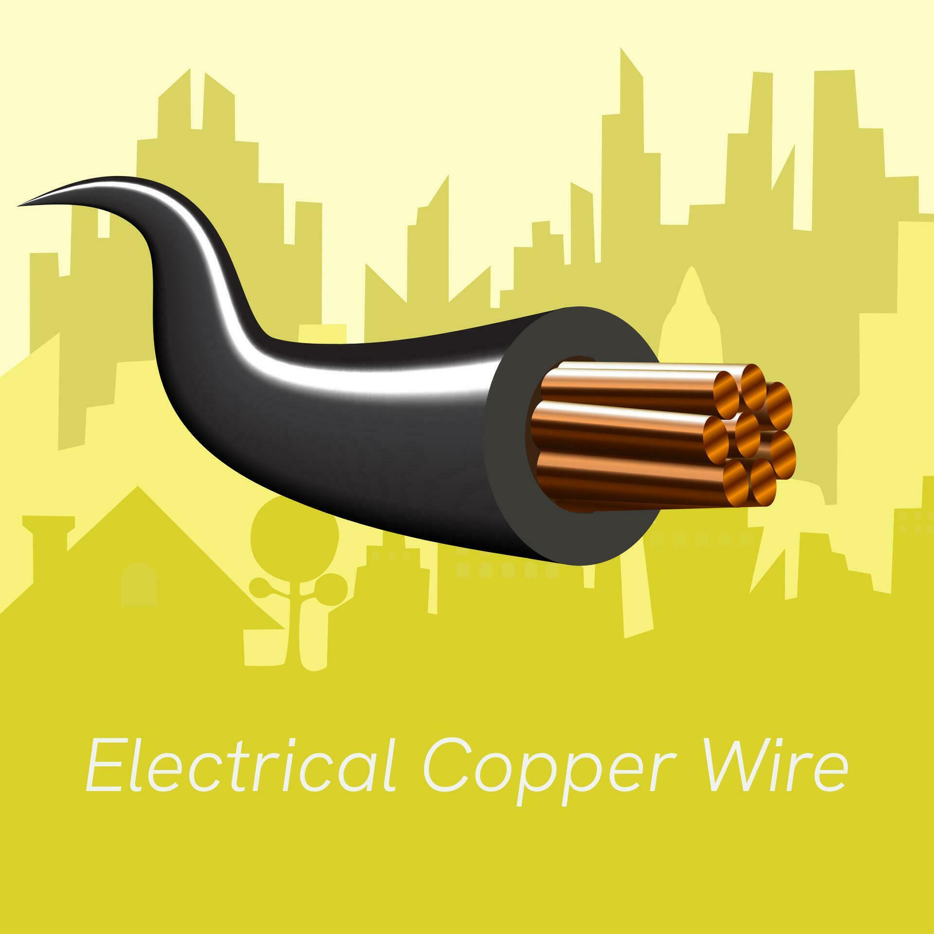 electrical copper wire on city background. 26769943 Vector Art at Vecteezy
