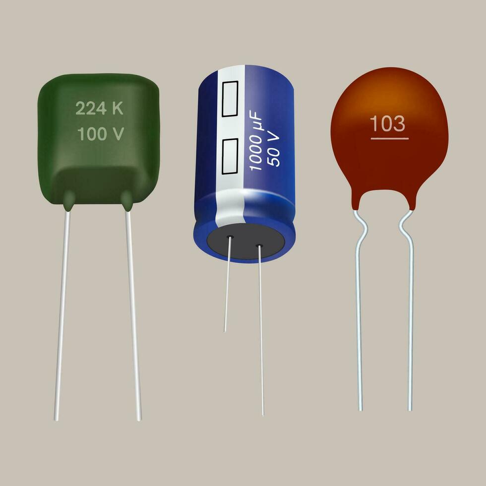 Chip capacitor icon set. Isometric of chip capacitor vector icon for web design isolated on brown background.