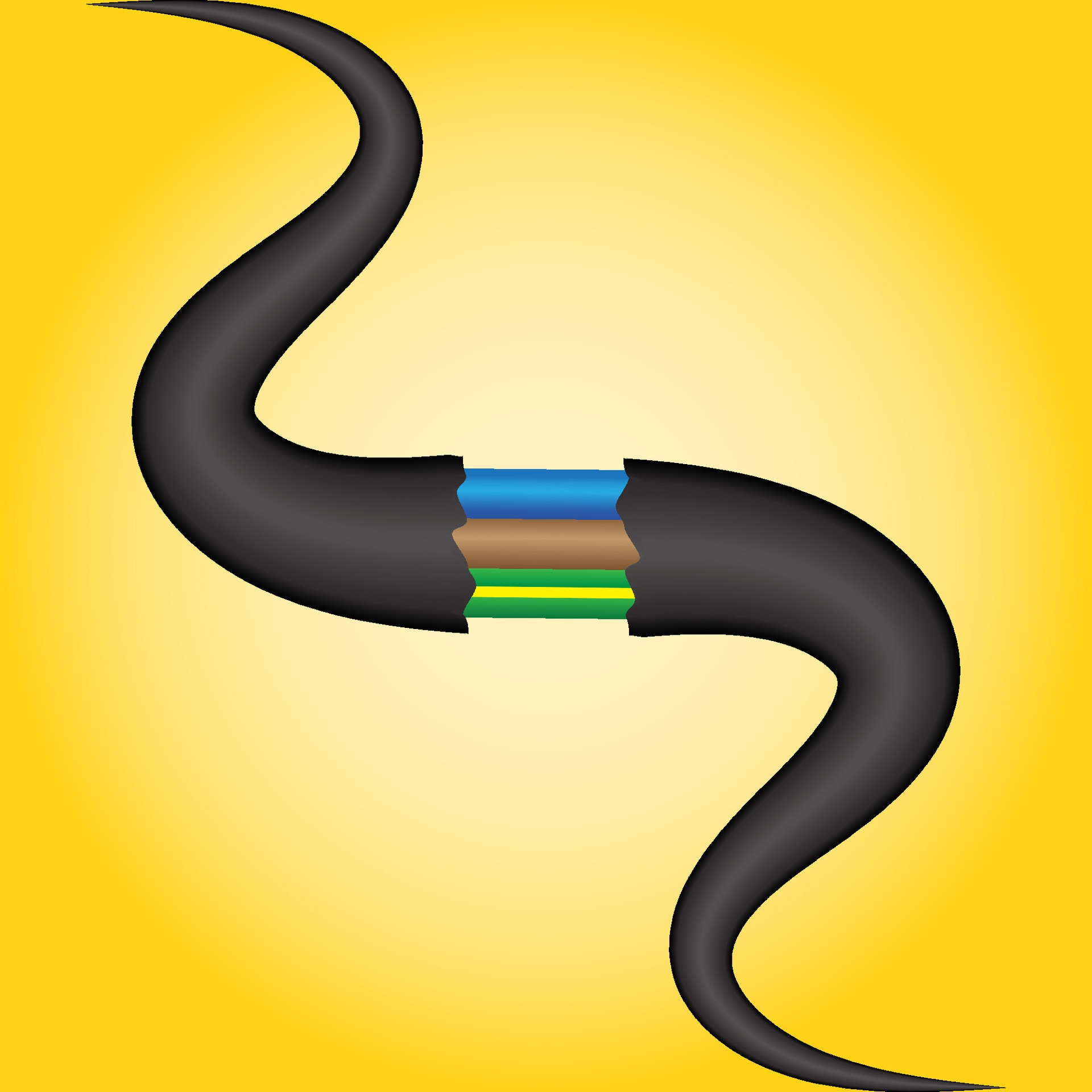 Closeup of electrical wire vector on a yellow background. 26769958