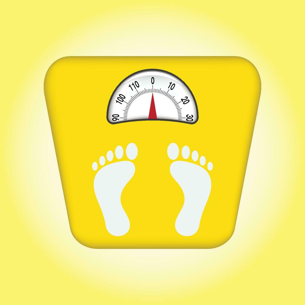 weight scales vector, yellow color and numbers on yellow background -vector illustrator. vector