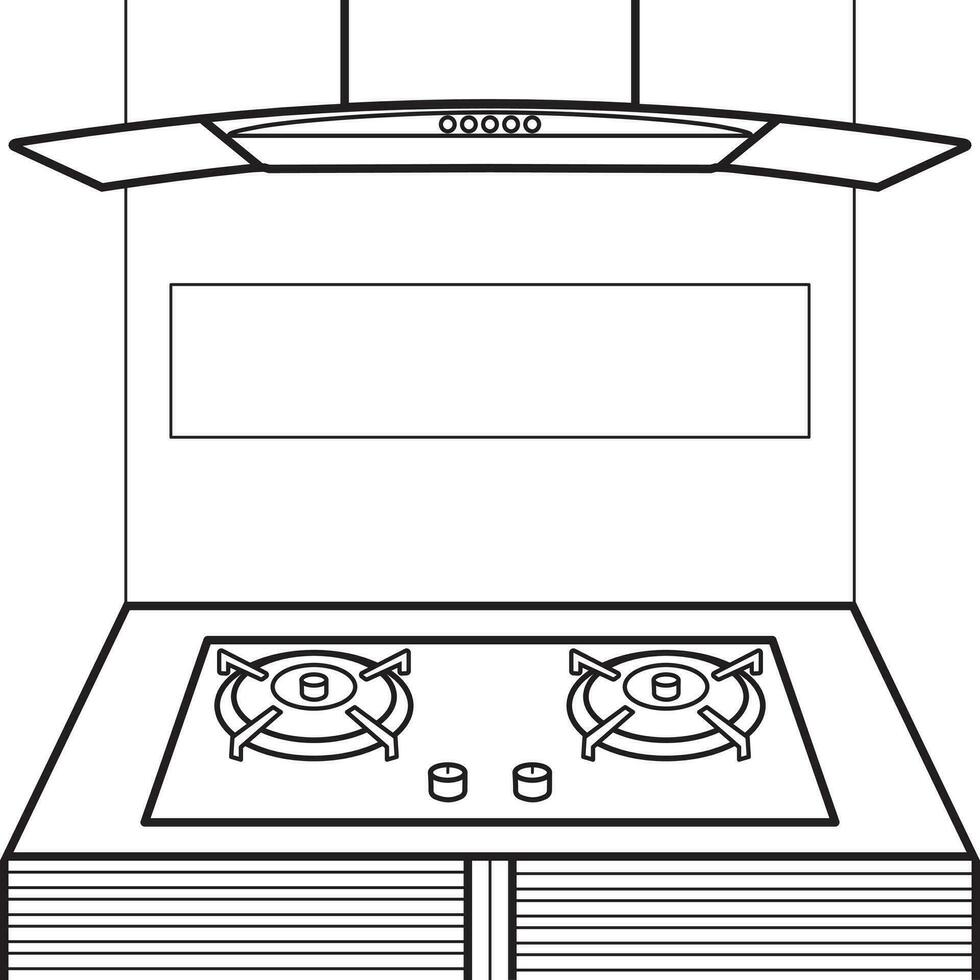 moderno rango capucha y gas cocina. vector ilustración eps 10 editable ataque.