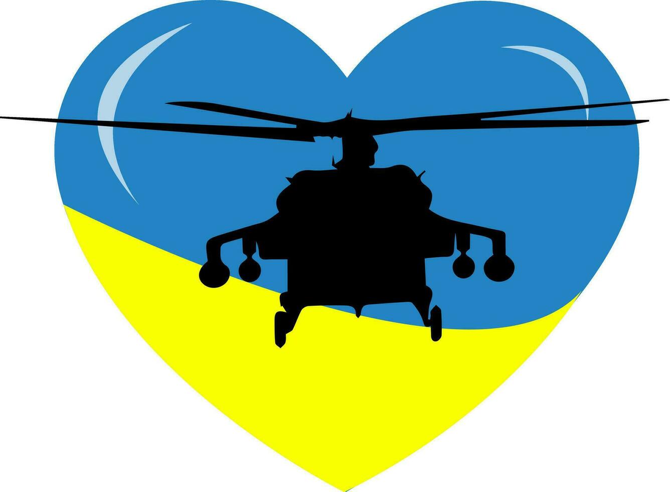 Heart shape and Ukrainian flag background vector