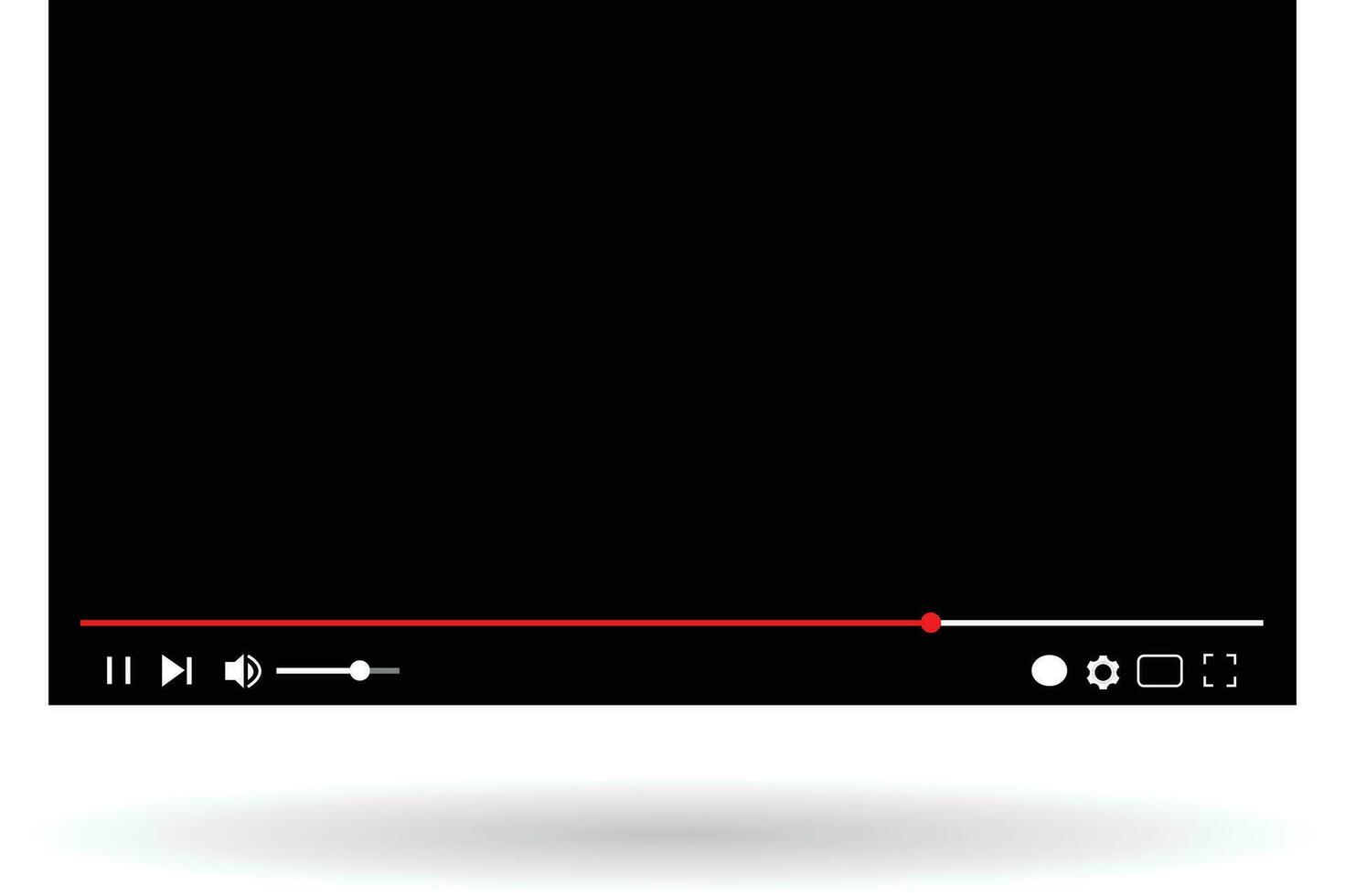 Multimedia video player shape, live streaming, broadcasting vector illustration