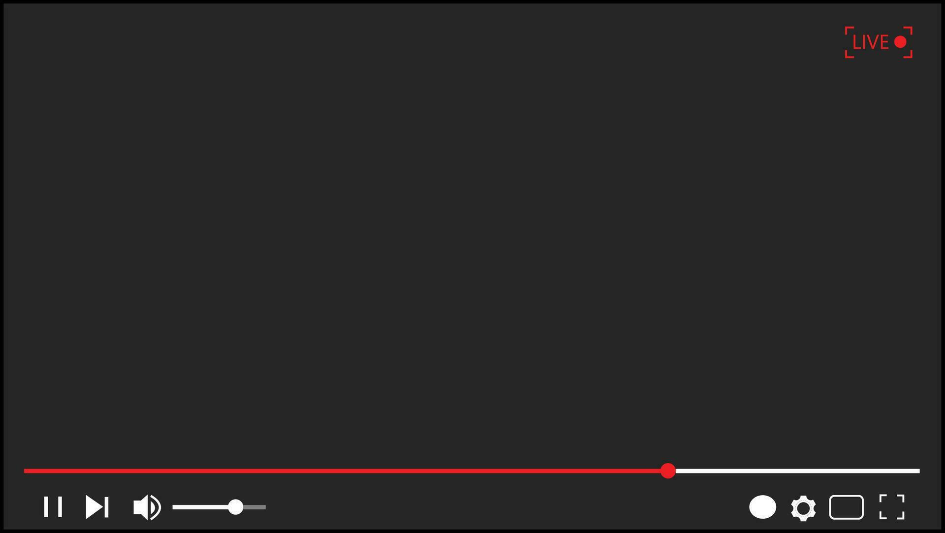 Multimedia video player frame template. Live video streaming