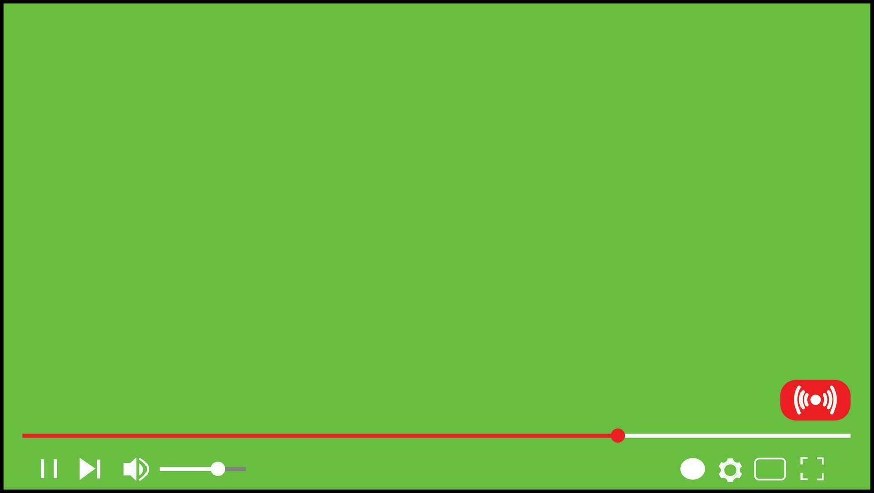 Multimedia video player frame chroma key template vector
