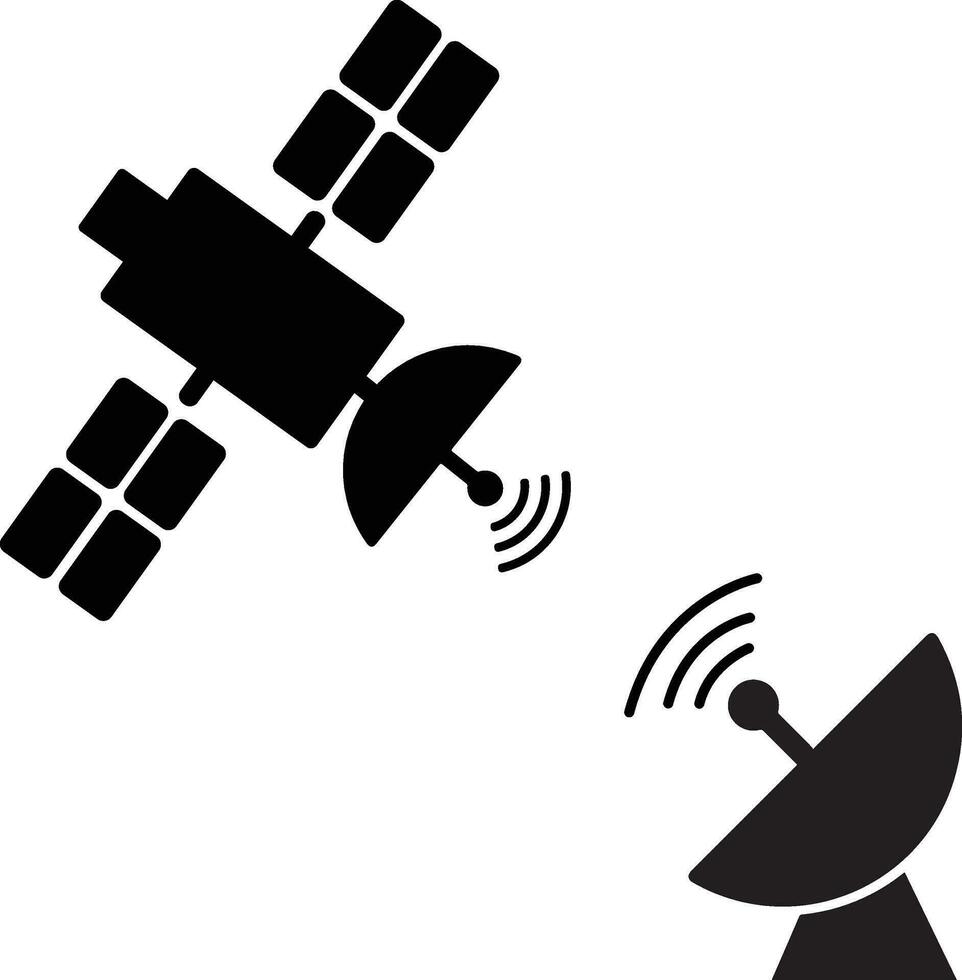 Satellite GPS navigation pictogram, vehicle navigation technology. Broadcasting vector illustration