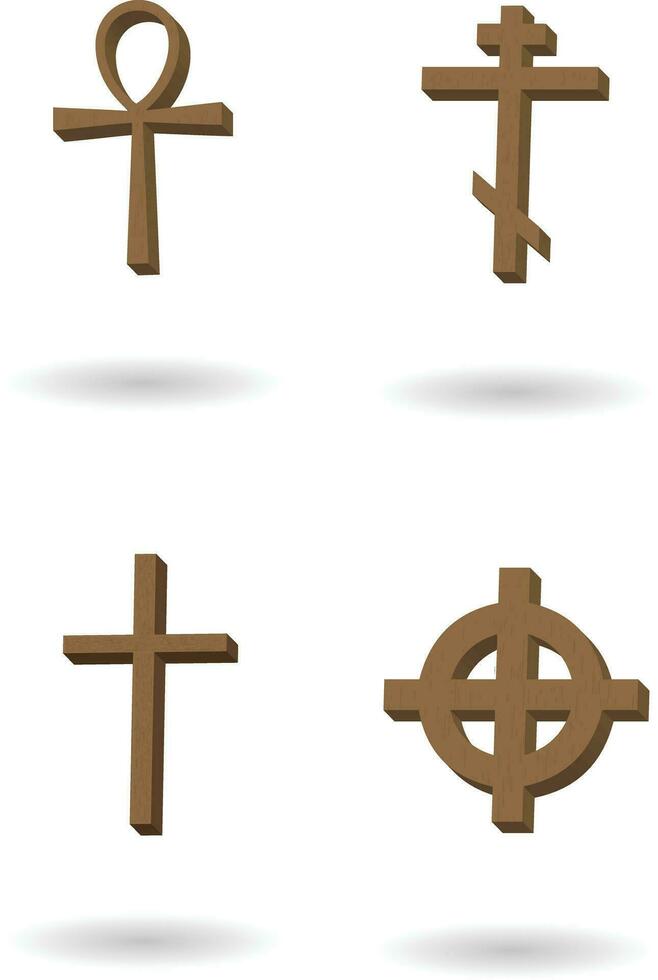 Wooden vector crosses