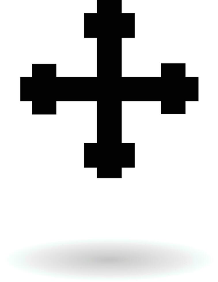 Cross crosslet or Mission cross icon vector