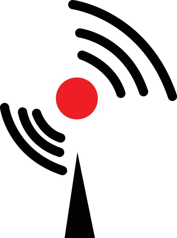 radiodifusión icono, En Vivo transmisión pictograma, vector ilustración