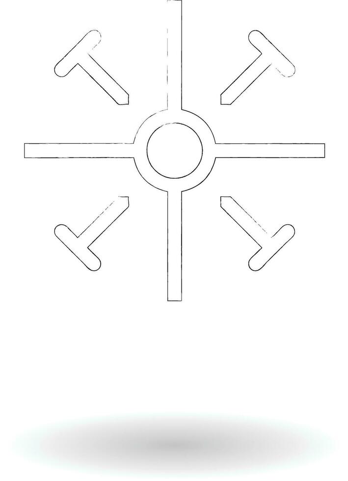 Coptic cross pencil sketch vector