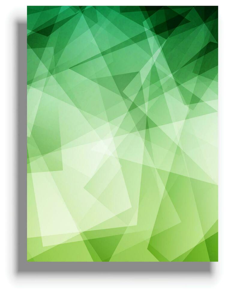 Presentation cover template, green vector background