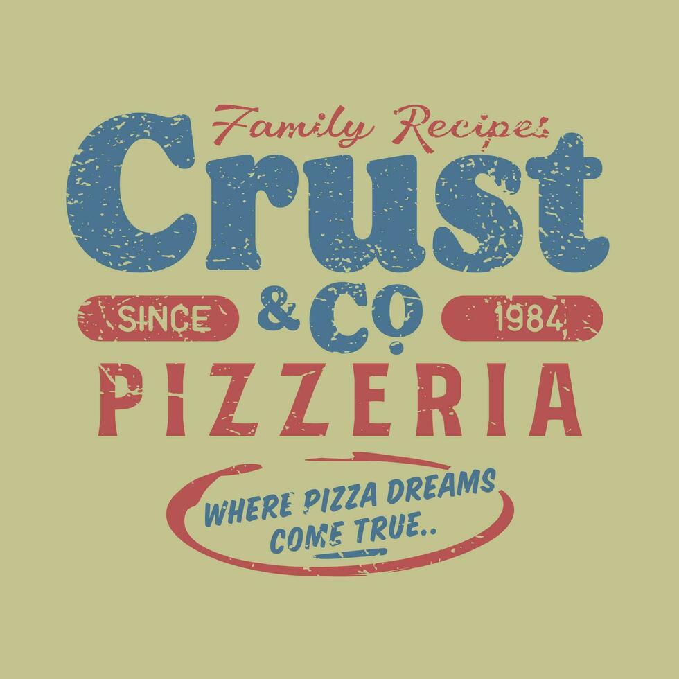 Retro Vintage Pizza Restaurant Label Logo vector