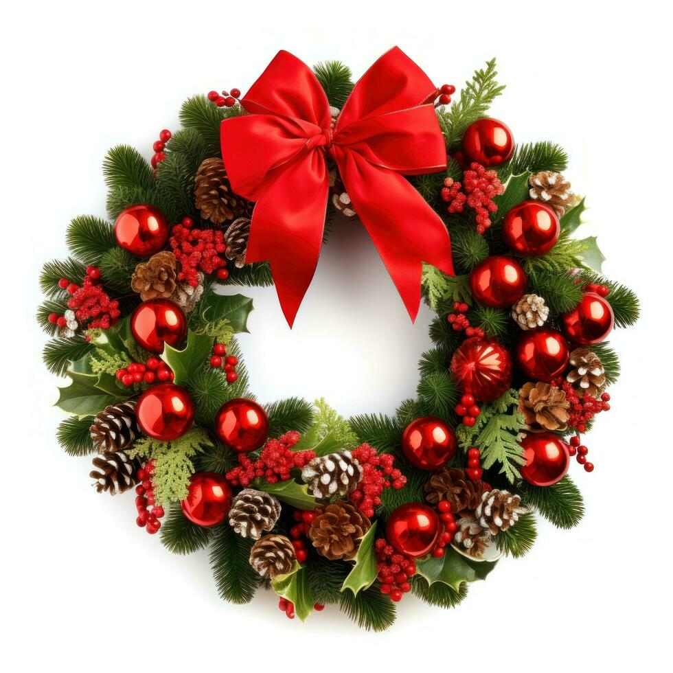 Christmas wreath isolated photo