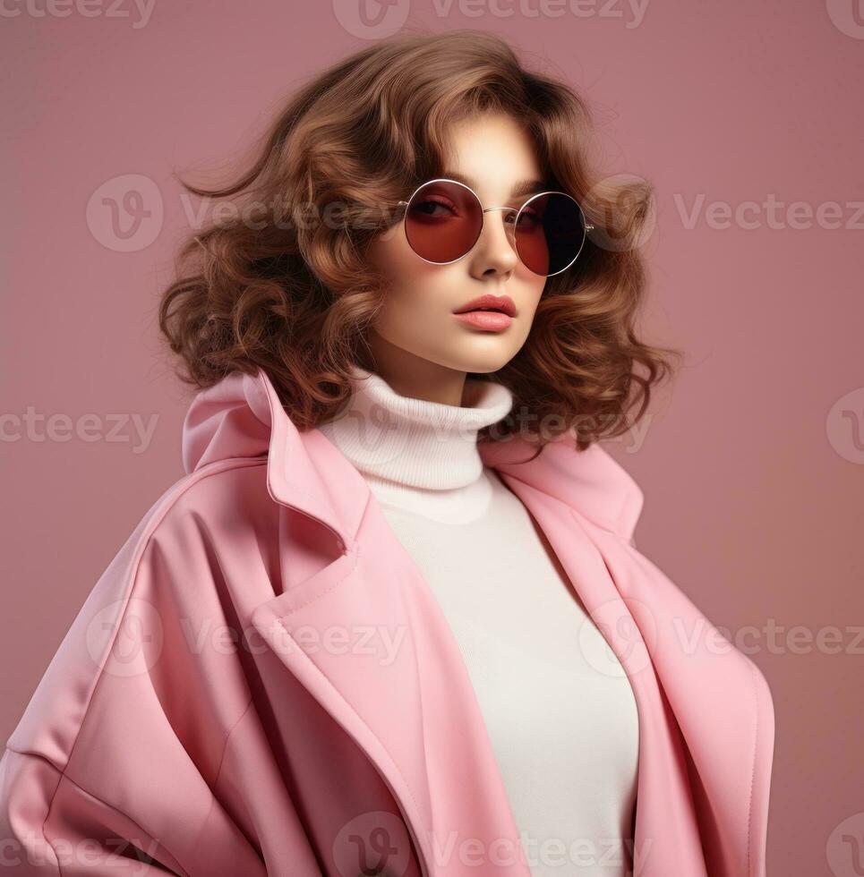 Fashion girl in sunglasses photo