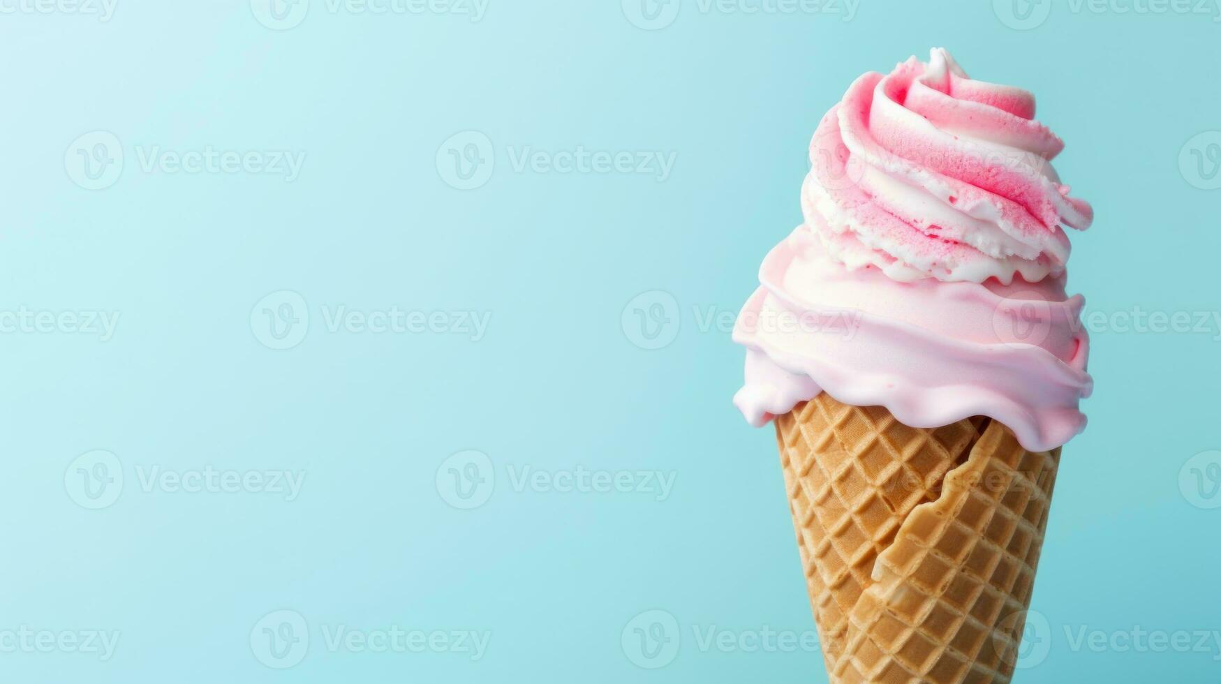 Ice cream on blue background photo