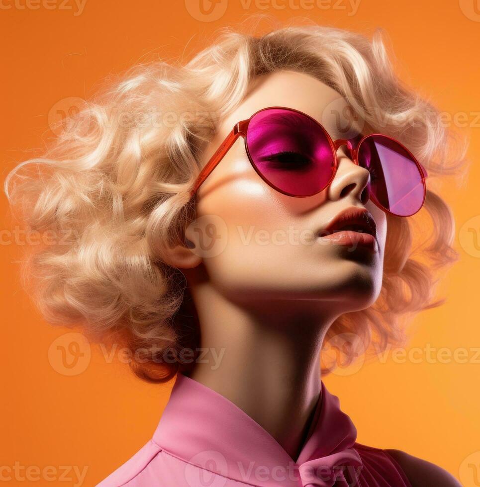 Fashion girl in sunglasses photo