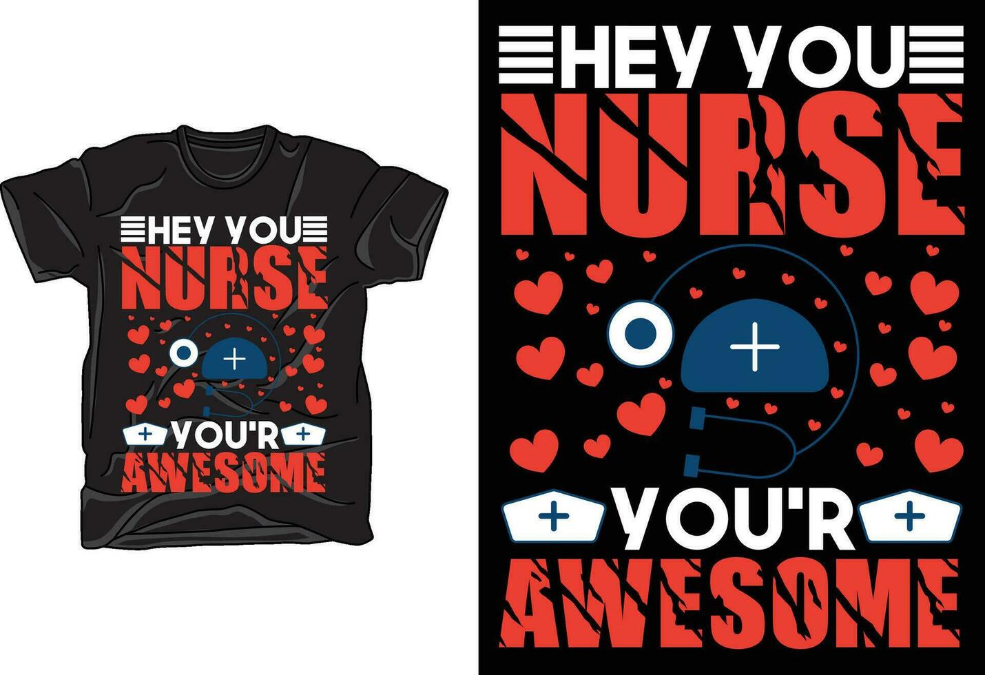 Vector nurse t-shirt design template