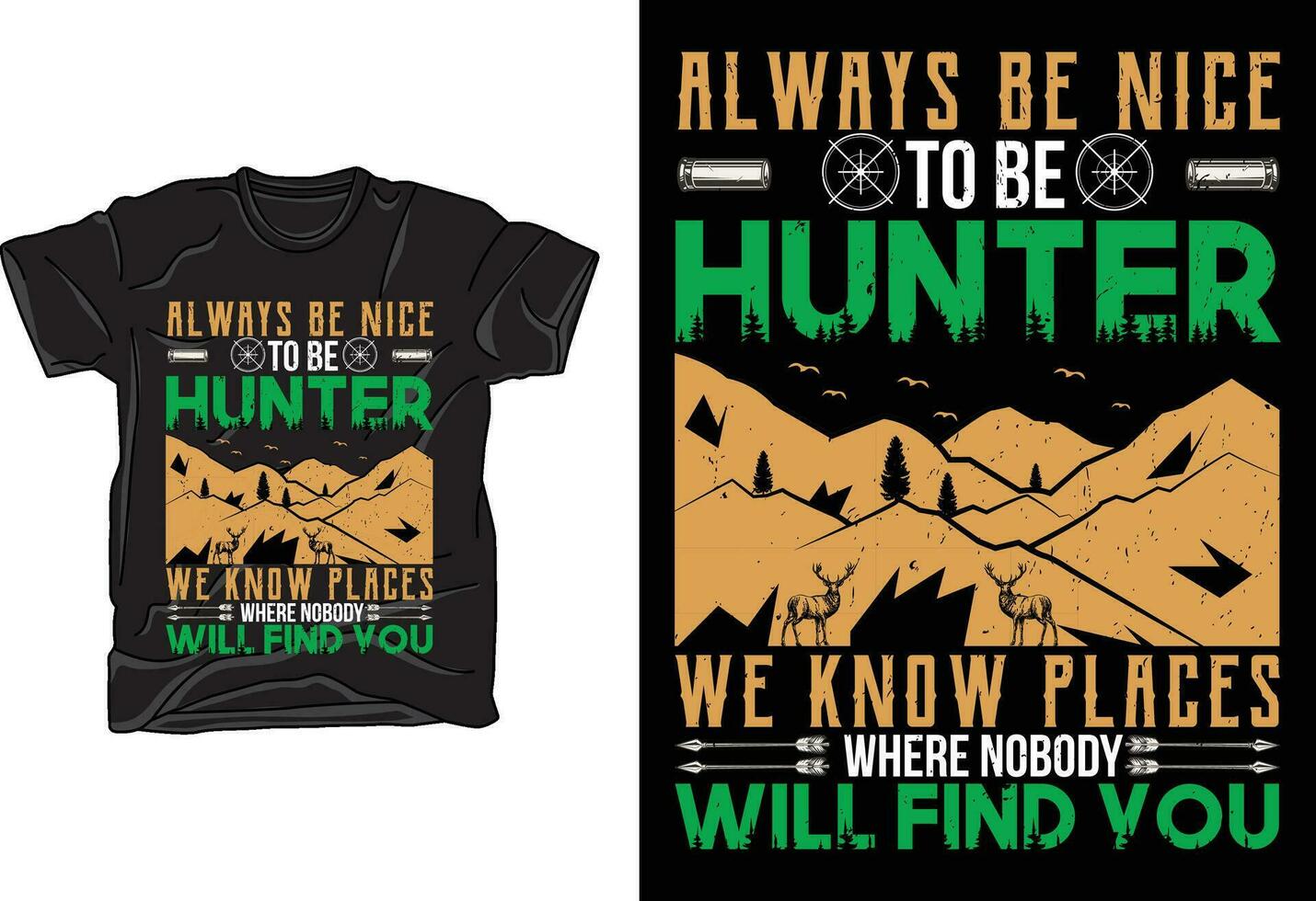 Vector Hunting t shirt design template