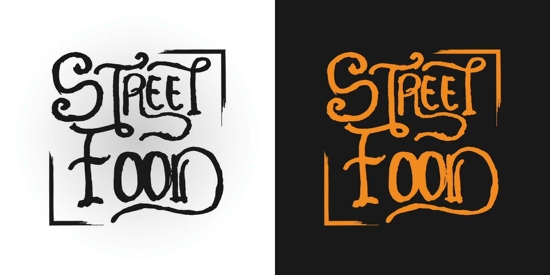 Street food festival logo design template. vector