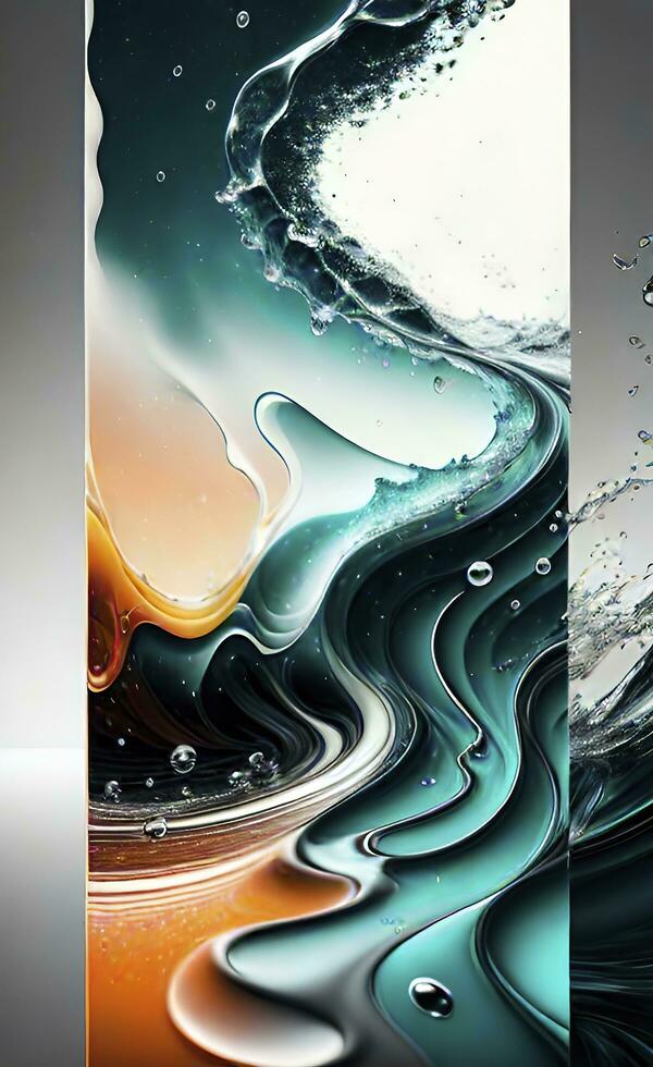 Abstract background, wallpaper with a fluid, water-like texture. AI Generated photo