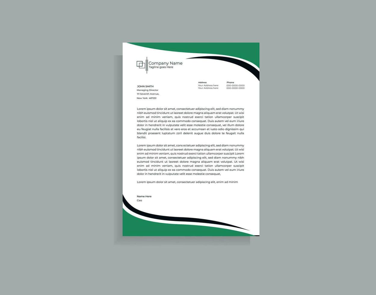 Professional Business Style Letterhead vector