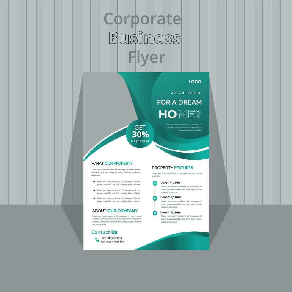 Real Estate Business Flyer Design Template vector