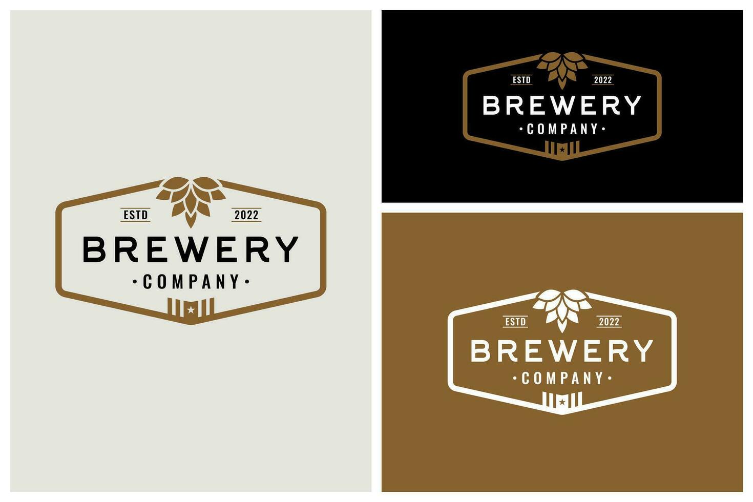 Simple Minimalist brewery company logo. logo brewing vector