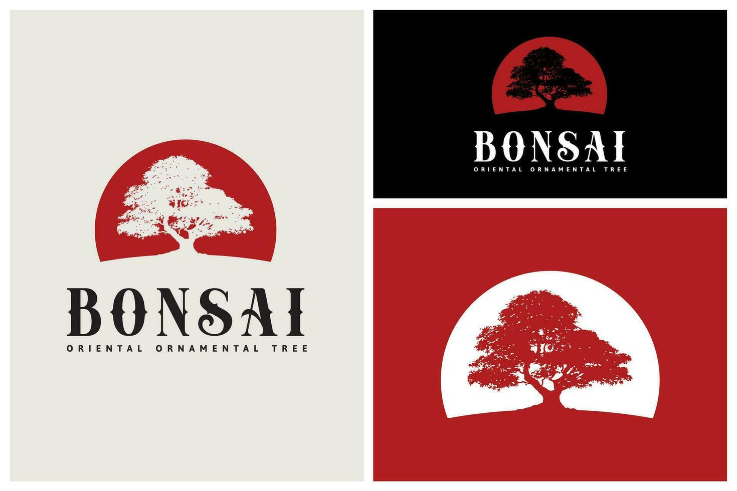 Bonsai Maple Tree Label Logo Inspiration Design vector