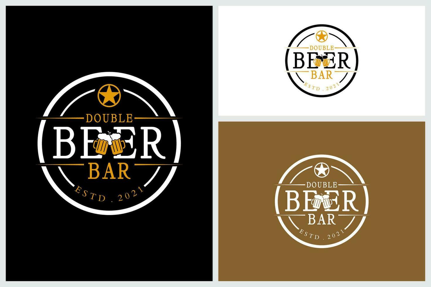Beer Bar Company Night Club Logo With Beer Glass Ale vector