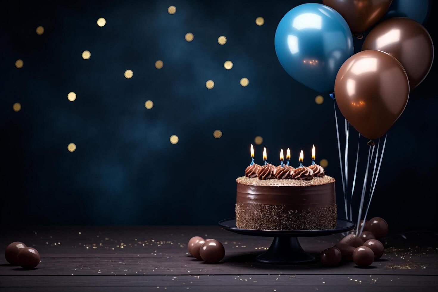 Black background with Birthday cake 26771179 Stock Photo at Vecteezy