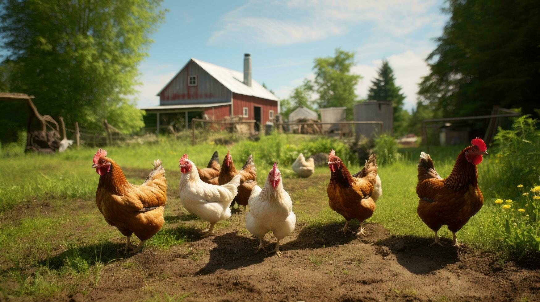 pollo en el granja foto