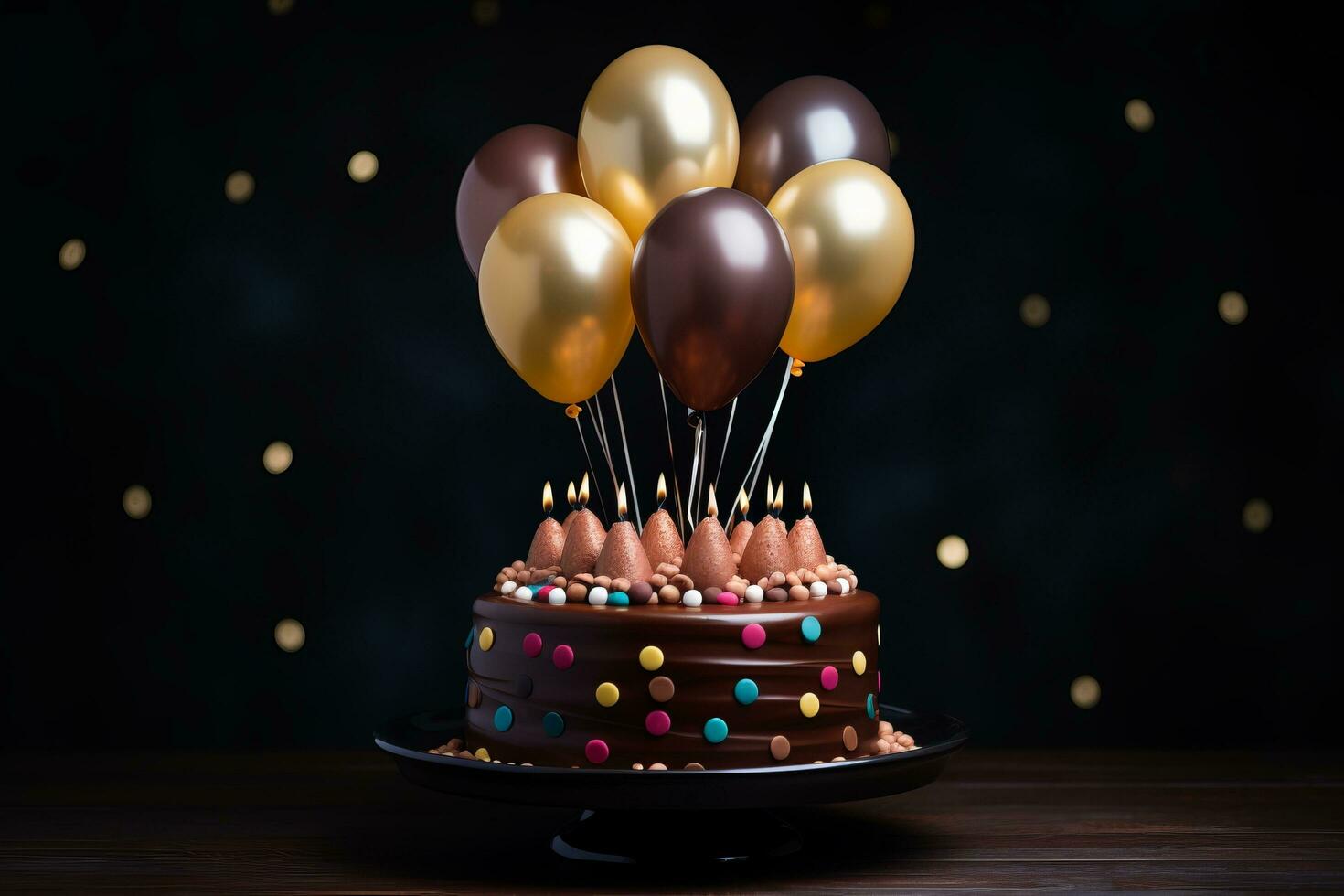 Black background with Birthday cake 26771371 Stock Photo at Vecteezy