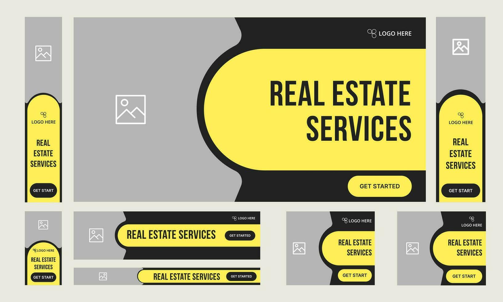 Real estate busieness set of web banner design vector